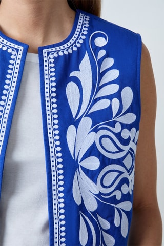 Gilet sans manches - Bleu électrique et blanc