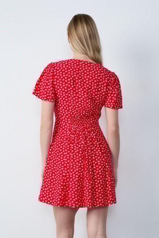 Robe chemise Capsule Fleurs - Rouge et blanc