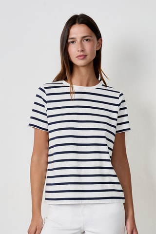 T-shirt Indispensables - Blanc et bleu marine