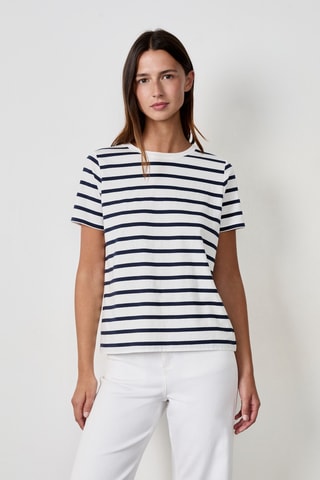 T-shirt Indispensables - Blanc et bleu marine