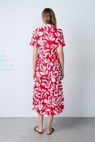 Robe chemise Essentiel - Rouge et blanc