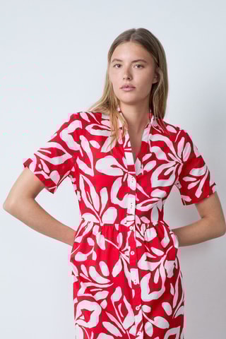 Robe chemise Essentiel - Rouge et blanc