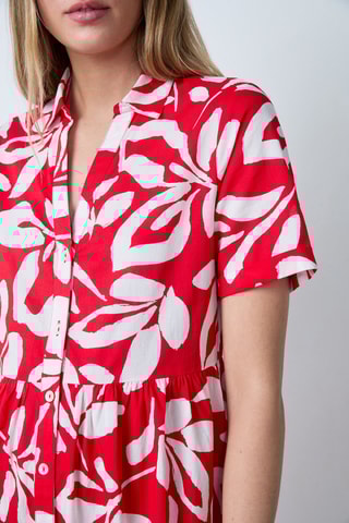 Robe chemise Essentiel - Rouge et blanc