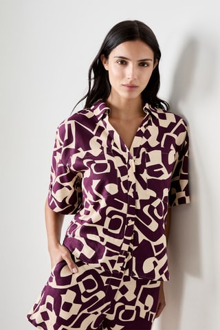 Chemisier en lin Vintage St Tropez - Violet