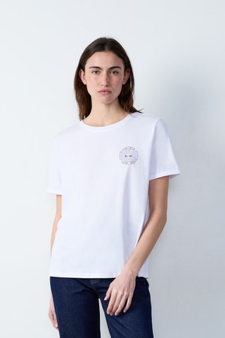 T-shirt Marche Aux Fleurs - Blanc