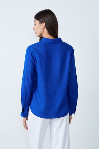 Chemisier en lin Essentiel - Bleu roi