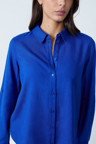 Chemisier en lin Essentiel - Bleu roi