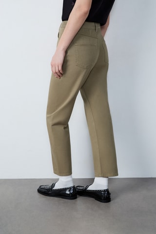 Pantalon taille haute Capsule Broderie - Marron