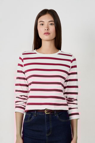 T-shirt Indispensables - Blanc et bordeaux