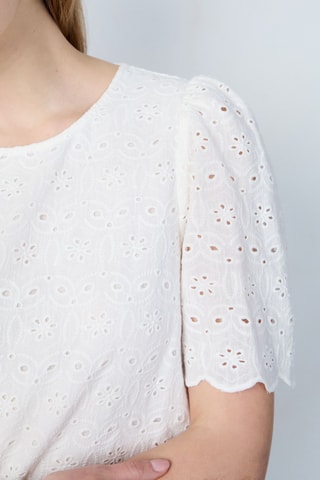 Robe droite en broderie anglaise Capsule fleurs - Blanc