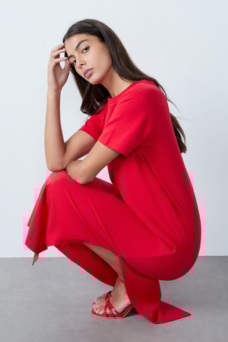 Robe t-shirt Essentiel - Rouge