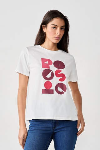 T-shirt Vintage St Tropez - Blanc et rose