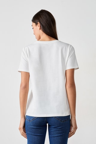 T-shirt Vintage St Tropez - Blanc et rose