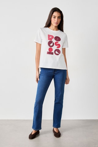 T-shirt Vintage St Tropez - Blanc et rose