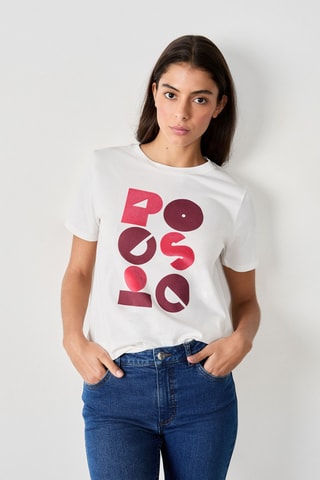 T-shirt Vintage St Tropez - Blanc et rose