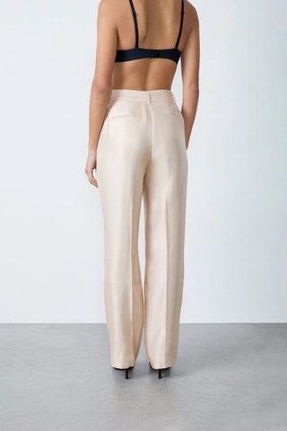Pantalon taille haute On The Guest Liste - Ecru