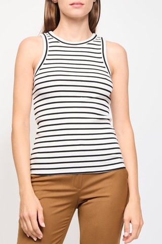 Débardeur rayé - Noir et blanc