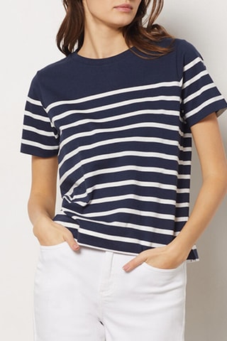 T-shirt - Bleu marine et blanc