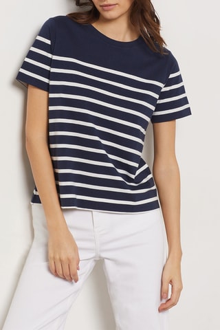 T-shirt - Bleu marine et blanc