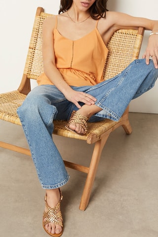 Sandales en cuir - Doré