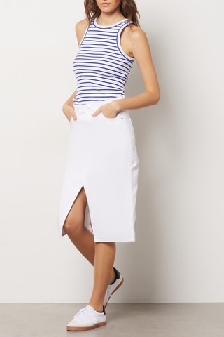 Top - Ecru et bleu marine