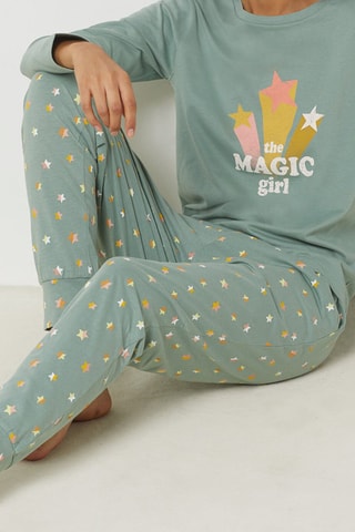 Pantalon de pyjama taille haute Palmyre - Vert