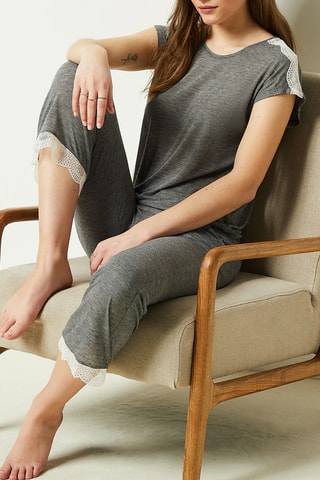 Pantalon de pyjama 7/8 - Gris