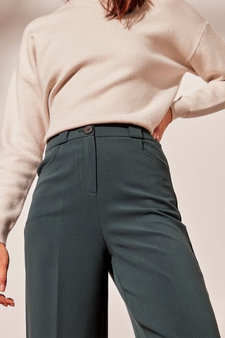 Pantalon wide legs taille haute Paul - Vert sapin