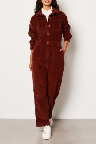 Combinaison en velours Mahe - Rouge brique