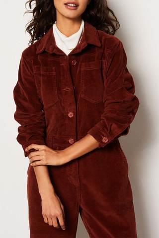 Combinaison en velours Mahe - Rouge brique