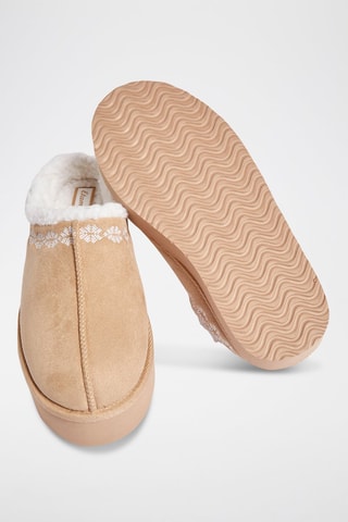 Sabots fourrés plateformes Wally - Beige