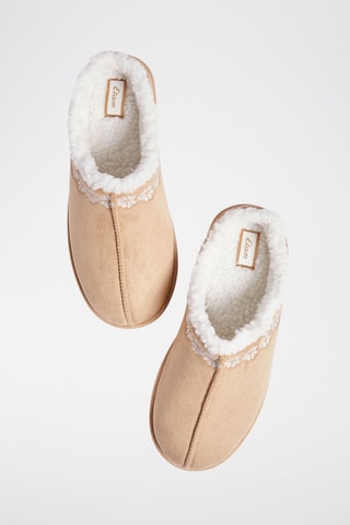 Sabots fourrés plateformes Wally - Beige