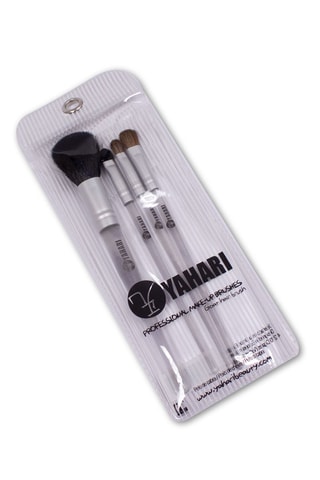 4 pinceaux de maquillage en poil de chèvre - Noir et marron