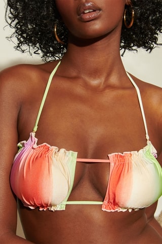 Reggiseno bikini tie and dye - Rosso e beige