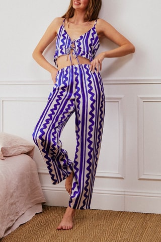 Pantaloni pigiama - Bianco e viola