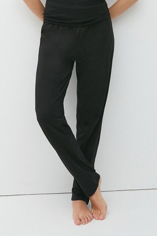 Pantaloni straight in cotone bio Debipantiz - Nero