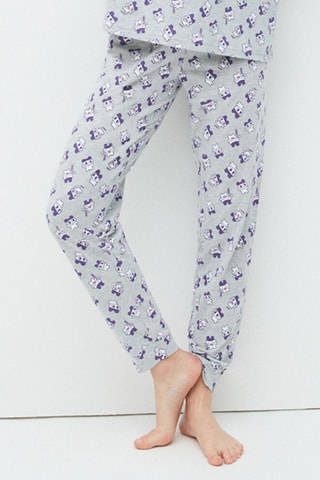 Pantaloni sportivi in cotone bio Tamagotchiz - Grigio chiaro melange