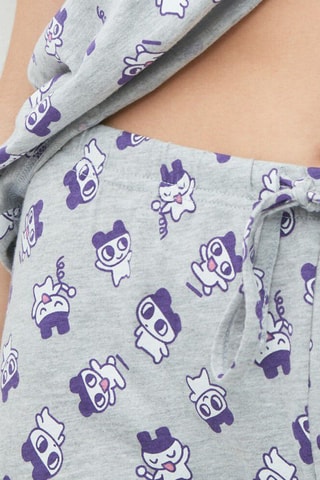 Pantaloni sportivi in cotone bio Tamagotchiz - Grigio chiaro melange