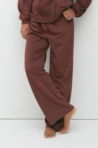 Pantaloni wide legs a vita alta Milaniz - Marrone