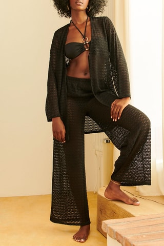Pantaloni pigiama a vita alta - Nero