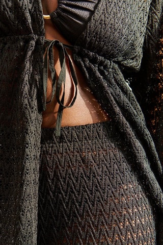 Pantaloni pigiama a vita alta - Nero