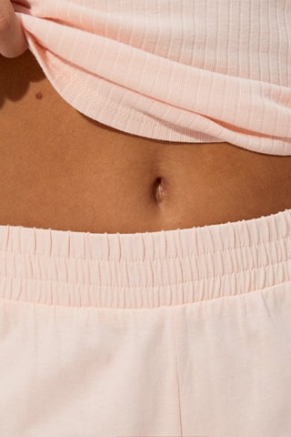 Pantaloni straight in cotone bio Debipantiz - Rosa cipria