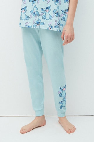 Pantaloni sportivi in cotone bio Stitch Lilo e Stitch Disney Metastitchiz - Turchese