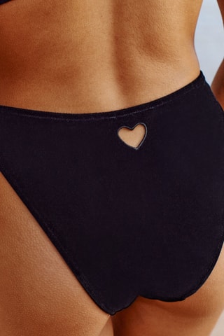 Slip bikini in velluto Heartsuniz - Nero