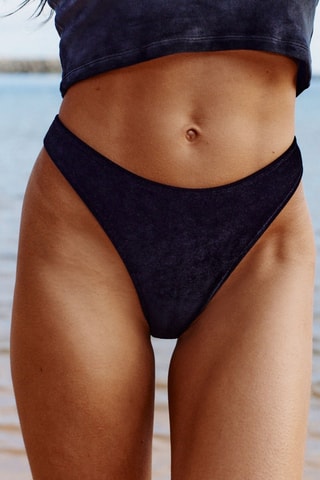 Slip bikini in velluto Heartsuniz - Nero