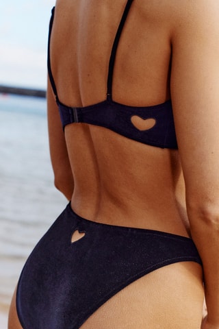 Slip bikini in velluto Heartsuniz - Nero