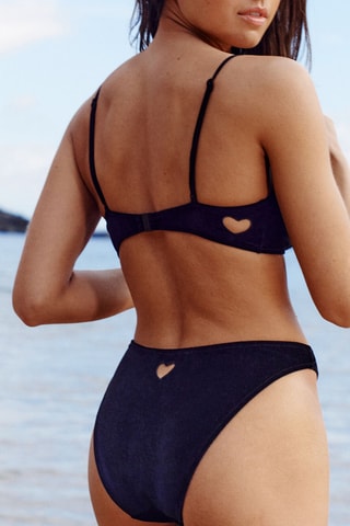 Slip bikini in velluto Heartsuniz - Nero