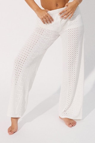 Pantaloni pigiama straight Allpatchiz - Bianco