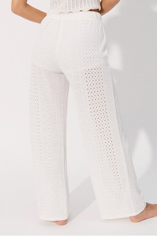 Pantaloni pigiama straight Allpatchiz - Bianco