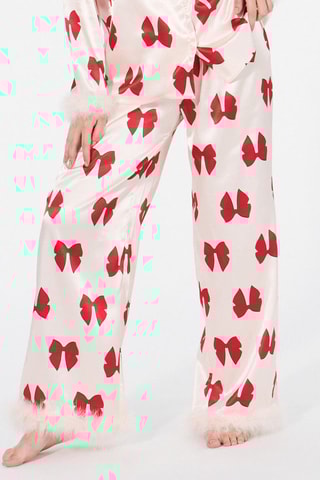 Pantaloni pigiama straight in piume Eulaliz - Rosa